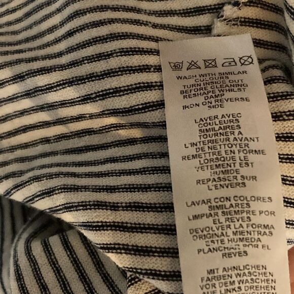 ASOS cotton blend stripes blue white flutter sleeve v- back mini dress size 6 - Picture 4 of 7